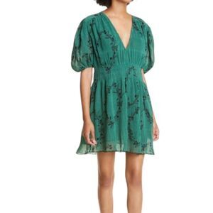 GANNI Georgette Micro Pleated Mini Dress